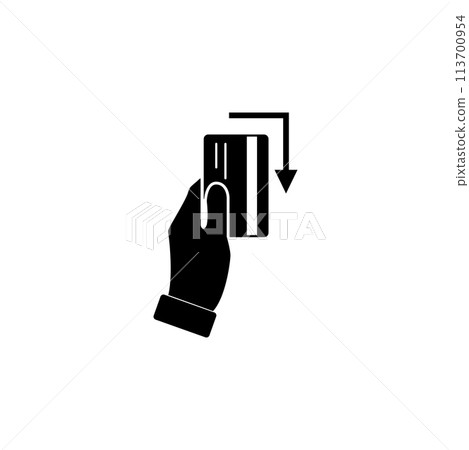 Pay Card in Hand Flat Vector Icon Pay Card in Hand Flat Vector Icon 113700954