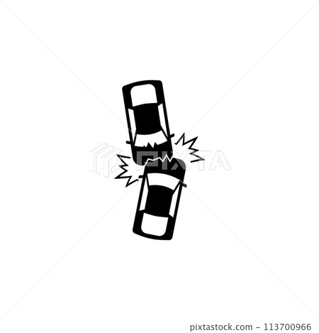 Car Crash Accident Flat Vector Icon 113700966