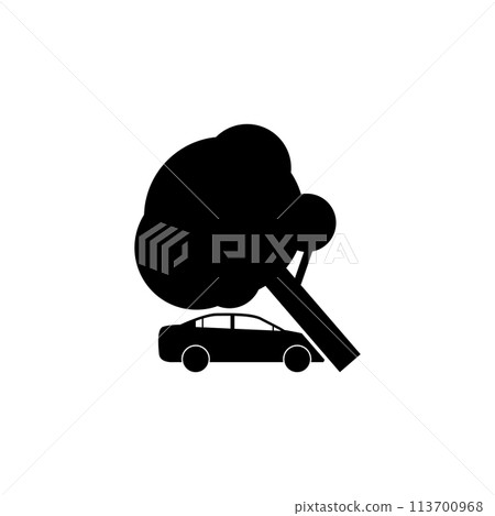 Traffic Accident Tree Fell the Car Flat Vector Icon Traffic Accident Tree Fell the Car Flat Vector Icon 113700968