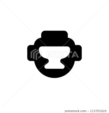Boxing Headgear. Taekwondo Helmet Flat Vector Icon Boxing Headgear. Taekwondo Helmet Flat Vector Icon 113701020
