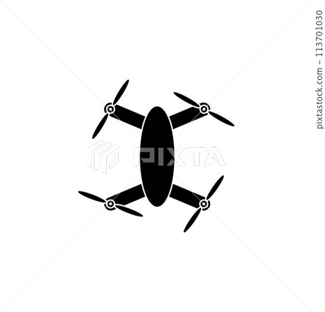 Quadrupter Dron Flat Vector Icon 113701030
