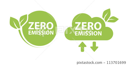 Zero Emission. Net zero label stamp design leaves Zero Emission carbon eco stamp symbol Vector Zero Emission. Net zero label stamp design leaves Zero Emission carbon eco stamp symbol Vector 113701699