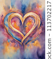 Fiery heart of love, luminous expression of deep affection and warmth, generated with AI. 113702217