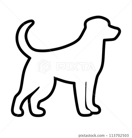 Dog icon, pet face profile vector silhouette glyph pictogram illustration 113702503