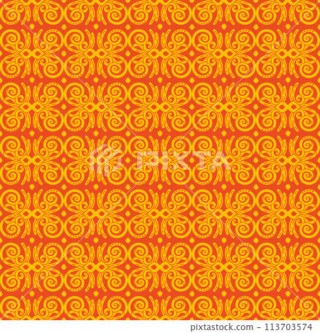 Ornamental seamless pattern vector abstract background orange Ornamental seamless pattern vector abstract background orange 113703574