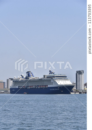 Photographing the Celebrity Millennium docking at Hakodate Port in Hakodate, Hokkaido in spring Photographing the Celebrity Millennium docking at Hakodate Port in Hakodate, Hokkaido in spring 113703895