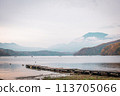 Autumn leaves and Mt. Otomi seen from Lake Nojiri 113705066