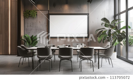 Office Meeting Room Display Mockup, Ideal for Presentations, AI Created Office Meeting Room Display Mockup, Ideal for Presentations, AI Created 113705072