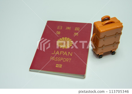 Image of overseas travel: passport and suitcase Image of overseas travel: passport and suitcase 113705346