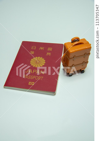 Image of overseas travel: passport and suitcase Image of overseas travel: passport and suitcase 113705347