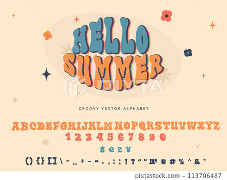Groovy retro font 113706487