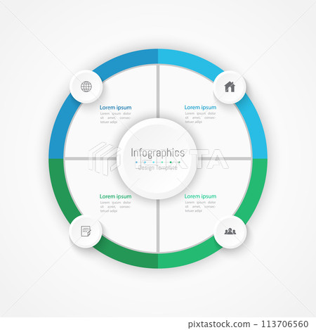 Infographic 4 options design elements for your business data. Vector Illustration. 113706560