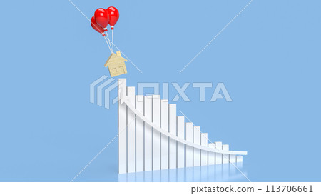 The house wood and balloons for property or building concept 3d rendering. The house wood and balloons for property or building concept 3d rendering. 113706661