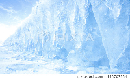 Background of a huge wall made of ice Background of a huge wall made of ice 113707334