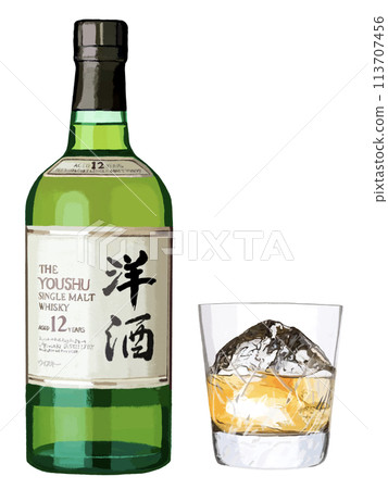 威士忌酒瓶（綠色）附玻璃 113707456