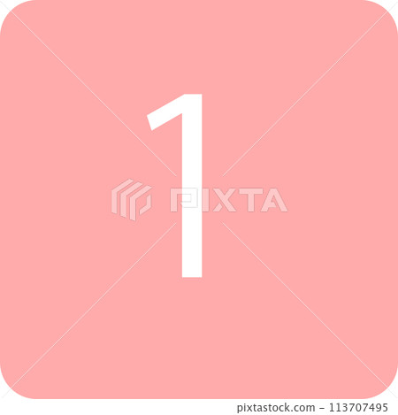 Simple pink number icon Simple pink number icon 113707495