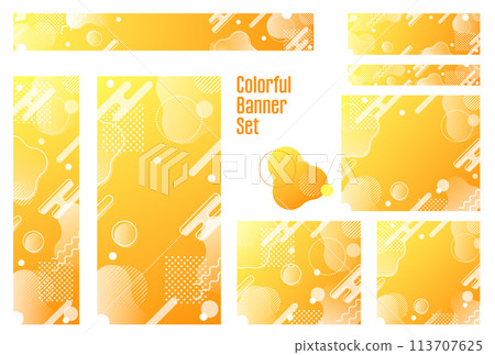 Banner set_Memphis pattern Banner set_Memphis pattern 113707625