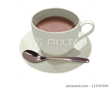 Hot cocoa (with spoon) Hot cocoa (with spoon) 113707894