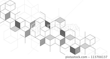 Abstract geometric background with isometric blocks, polygon shape pattern 113708137