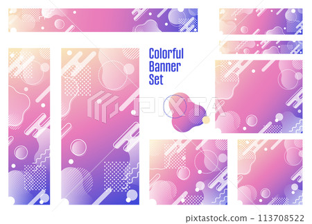 Banner set_Memphis pattern 113708522