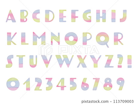 Pastel colored watercolor alphabet Pastel colored watercolor alphabet 113709003