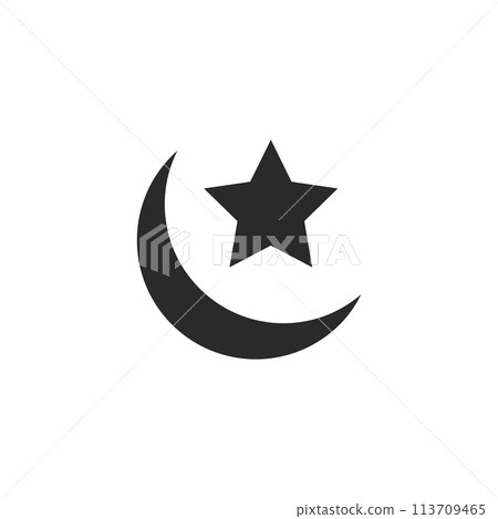 Star and moon logo icon 113709465