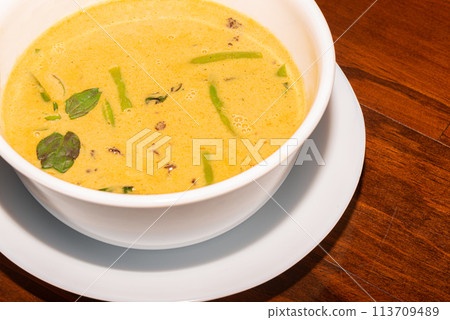 Thai curry plate in a restaurant Thai curry plate in a restaurant 113709489
