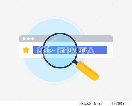 Create SEO-friendly URLs using relevant keywords and hyphens for readability. Avoid special characters and keep URLs concise for better search engine ranking. Isolated vector illustration with icons Create SEO-friendly URLs using relevant keywords and hyphens for readability. Avoid special characters and keep URLs concise for better search engine ranking. Isolated vector illustration with icons 113709501