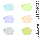 Pastel colored oval frame 113709539