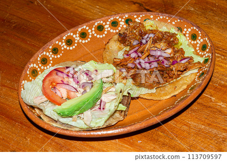 salbute and panucho typical food from Yucatan, Mexico 113709597