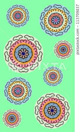 abstract colorful background with mandala 113709837