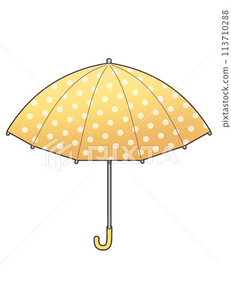Yellow polka dot umbrella Yellow polka dot umbrella 113710288
