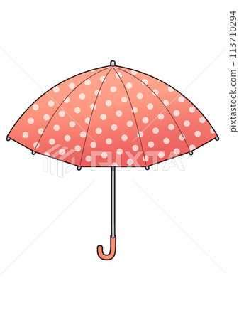 Red polka dot umbrella Red polka dot umbrella 113710294