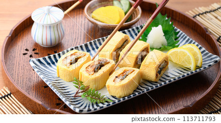 Unagi roll (Eel rolled in dashi broth with eel inside) 113711793