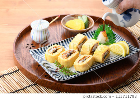 Unagi roll (Eel rolled in dashi broth with eel inside) 113711798