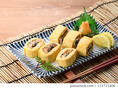 Unagi roll (Eel rolled in dashi broth with eel inside) 113711806