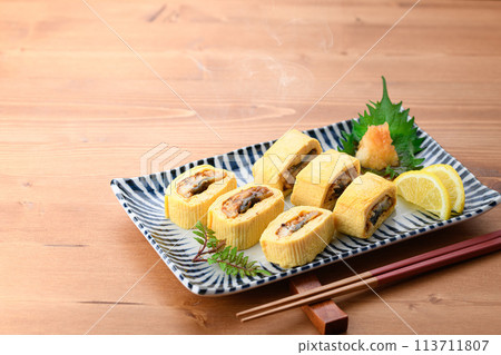 Unagi roll (Eel rolled in dashi broth with eel inside) 113711807