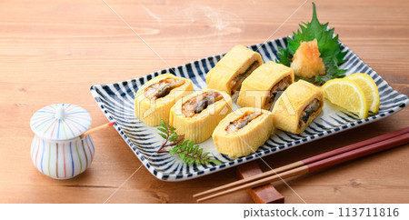 Unagi roll (Eel rolled in dashi broth with eel inside) 113711816