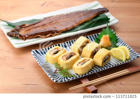 Unagi roll (Eel rolled in dashi broth with eel inside) 113711825