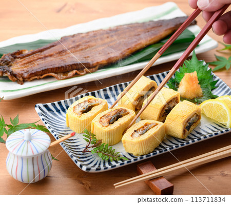 Unagi roll (Eel rolled in dashi broth with eel inside) 113711834