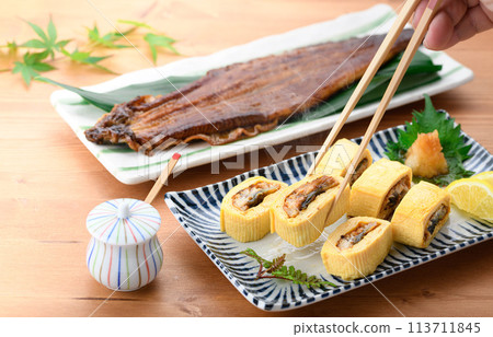 Unagi roll (Eel rolled in dashi broth with eel inside) 113711845