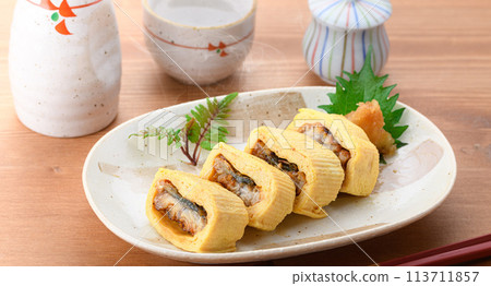 Unagi roll (Eel rolled in dashi broth with eel inside) 113711857