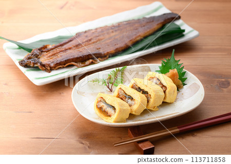 Unagi roll (Eel rolled in dashi broth with eel inside) 113711858