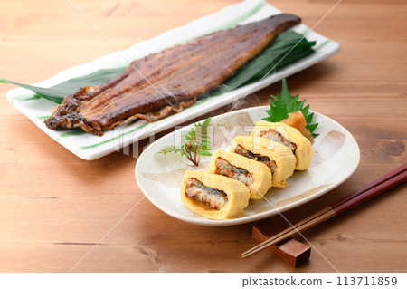 Unagi roll (Eel rolled in dashi broth with eel inside) 113711859