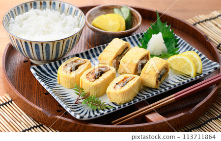 Unagi roll (Eel rolled in dashi broth with eel inside) 113711864