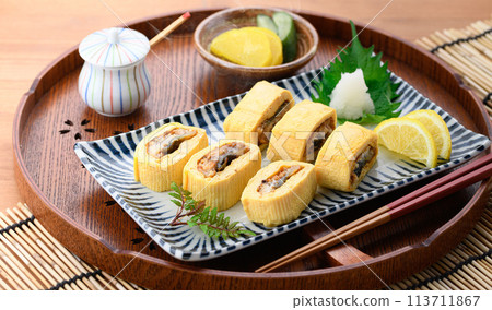 Unagi roll (Eel rolled in dashi broth with eel inside) 113711867