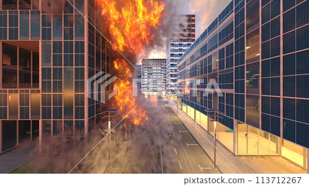 未來城市遭到攻擊的場景 113712267