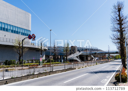Tokyo: Koshu Kaido road view next to Ajinomoto Stadium 113712789