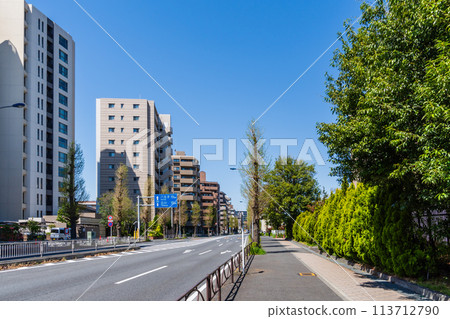 Tokyo: Koshu Kaido road view next to Ajinomoto Stadium 113712790