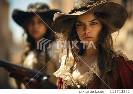 Wild West girls, westerns, outlaws and bandits, sheriffs, robbers and lawmen, stylization and glamour, authenticity of Texas fierce look of self-confidence . Wild West girls, westerns, outlaws and bandits, sheriffs, robbers and lawmen, stylization and glamour, authenticity of Texas fierce look of self-confidence . 113713232